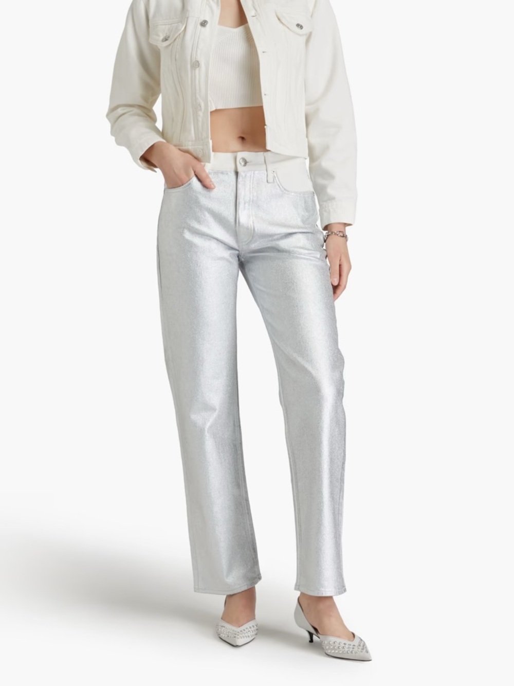 Rag & Bone The Harlow Metallic Jeans NWT
